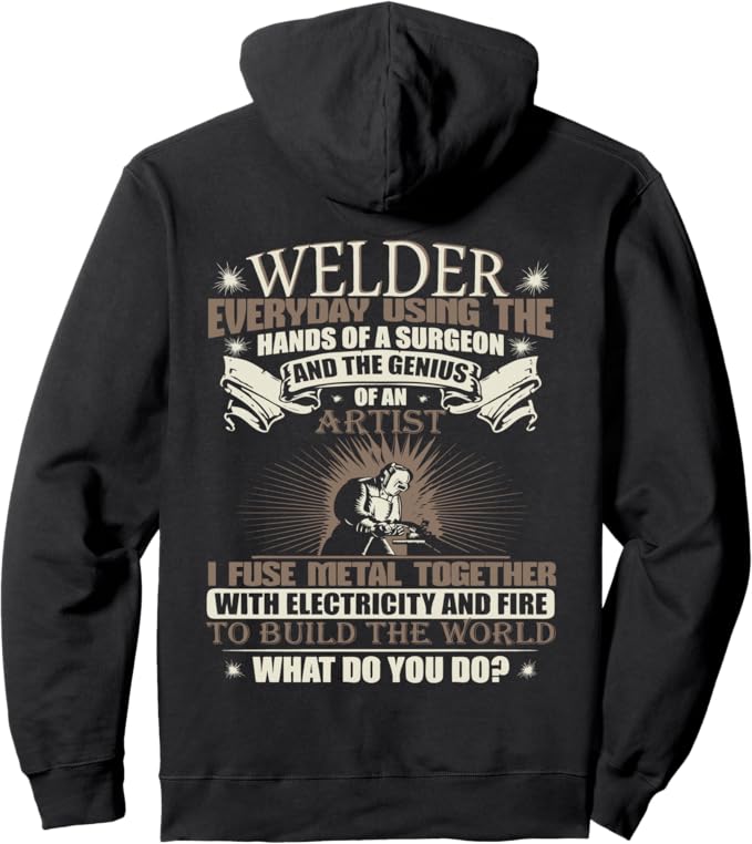 Funny welding hoodie – Weld Like a Girl empowerment statement with welding torch graphic, welder gift for women